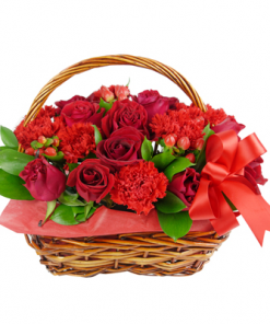 red buy flower basket