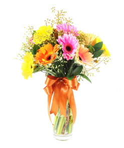 vase mixed color gerbera bouquet delivery
