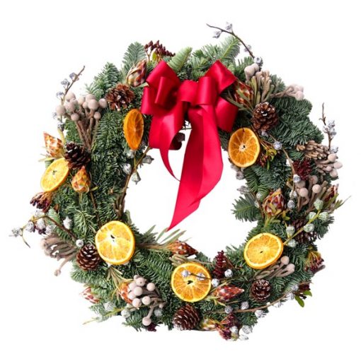 fresh decorated Christmas wreath