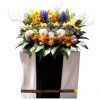 hydrangea funeral flower stand