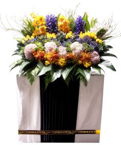 hydrangea funeral flower stand