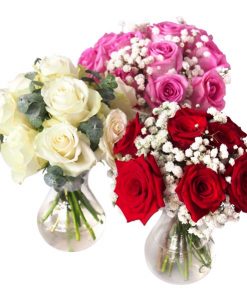 trio rose flower arrangement