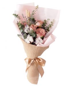 mini korean flower bouquet brown rose bouquet