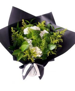 green and white hydrangea bouquet