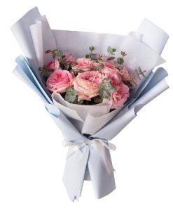 6 pink ohara rose bouquet (4)