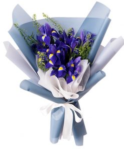 purple iris bouquet