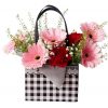 gerbera and carnation checker flower bag