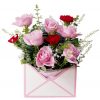 flower envelope red carnation pink rose
