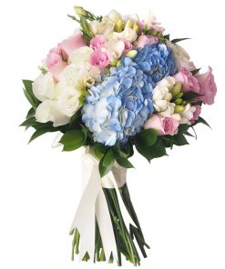 hydrangea blue bridal bouquet (1)