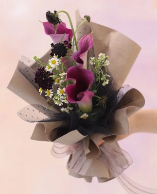 calla lily purple bouquet