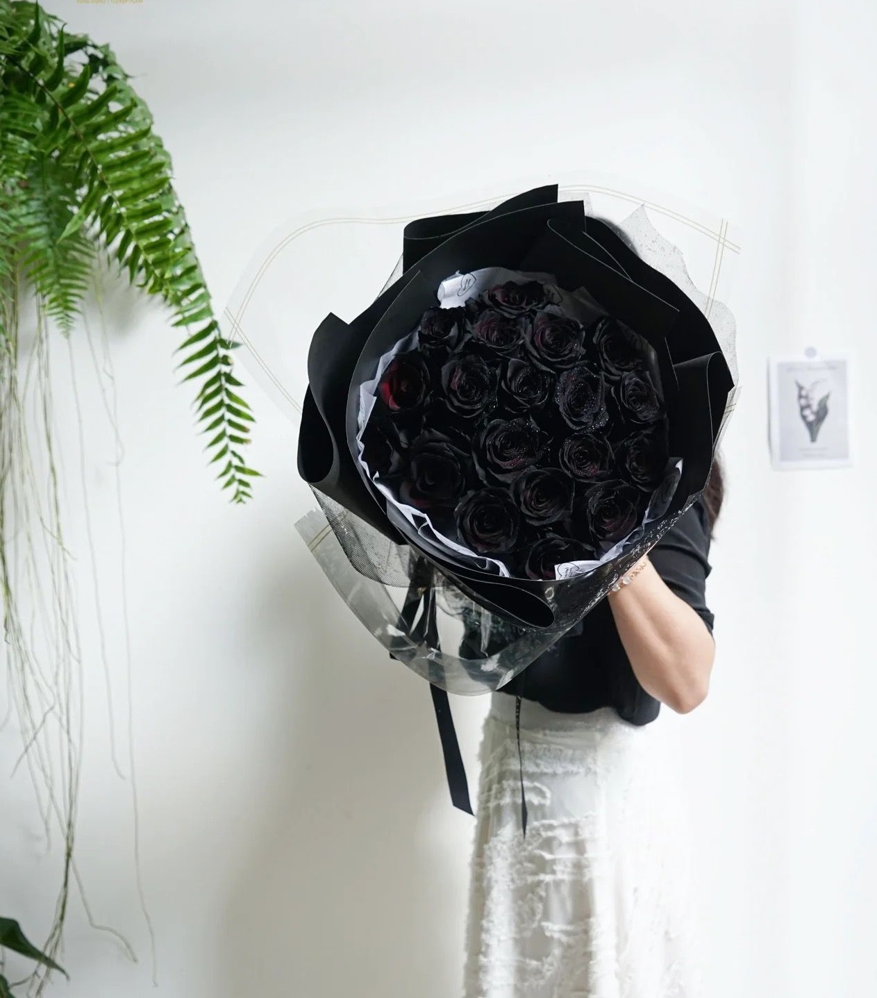 tinted black rose bouquet