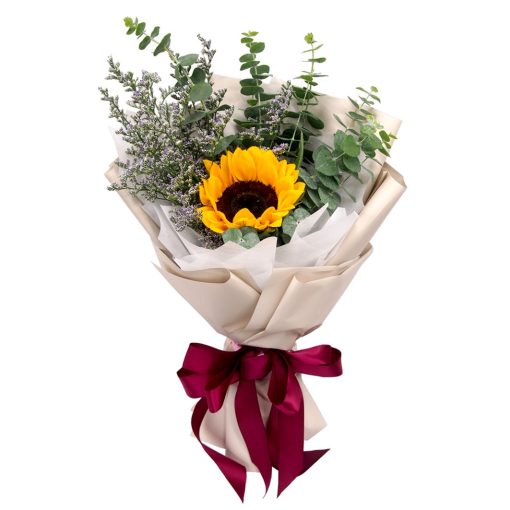 single stem sunflower bouquet