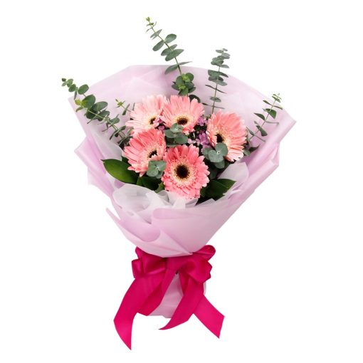 KH-91 gerbera daisy pink bouquet