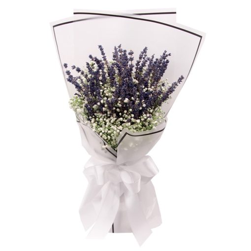 fresh lavender and baby breath bouquet