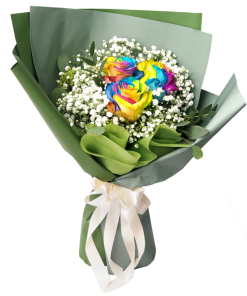 kh-106 rainbow rose SG bouquet delivery