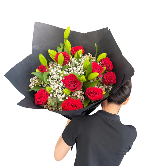red roses and lilies jumbo bouquet delivery Singapore