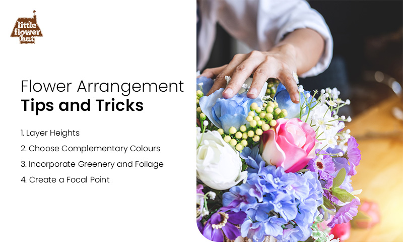 Infographic with tips and tricks for flower arranging