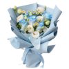 KH-124 Heartfelt Love blue roses and chamomile bouquet