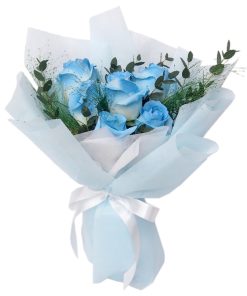 KH-123 Undying Affection blue rose bouquet