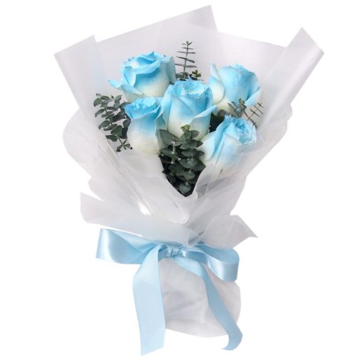 KH-119 Unbreakable Bond blue rose hand bouquet