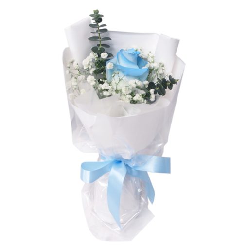 SB-13 Simply Love Single stalk blue rose bouquet