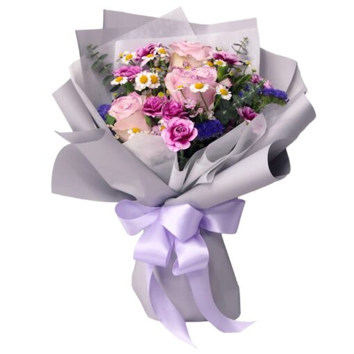KH-141 Lovely Blooms rose bouquet
