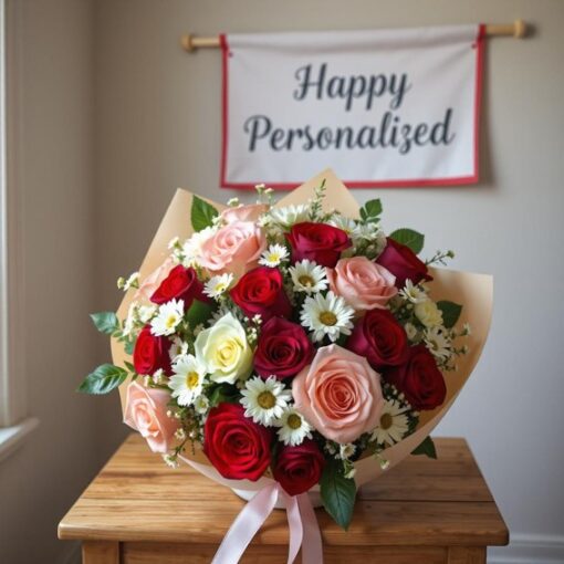 h -101 customised flower bouquet Little flower hut