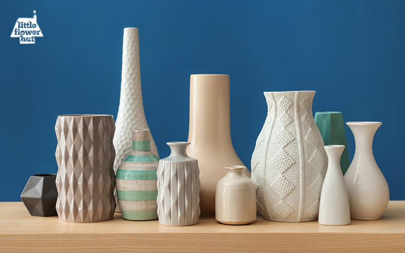 Different types of vases for flowers