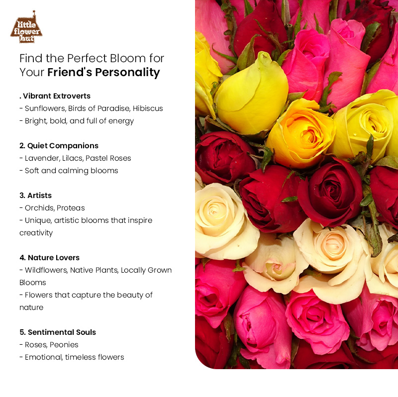 Find the Perfect Bloom for Your Friend's Personality Infographic