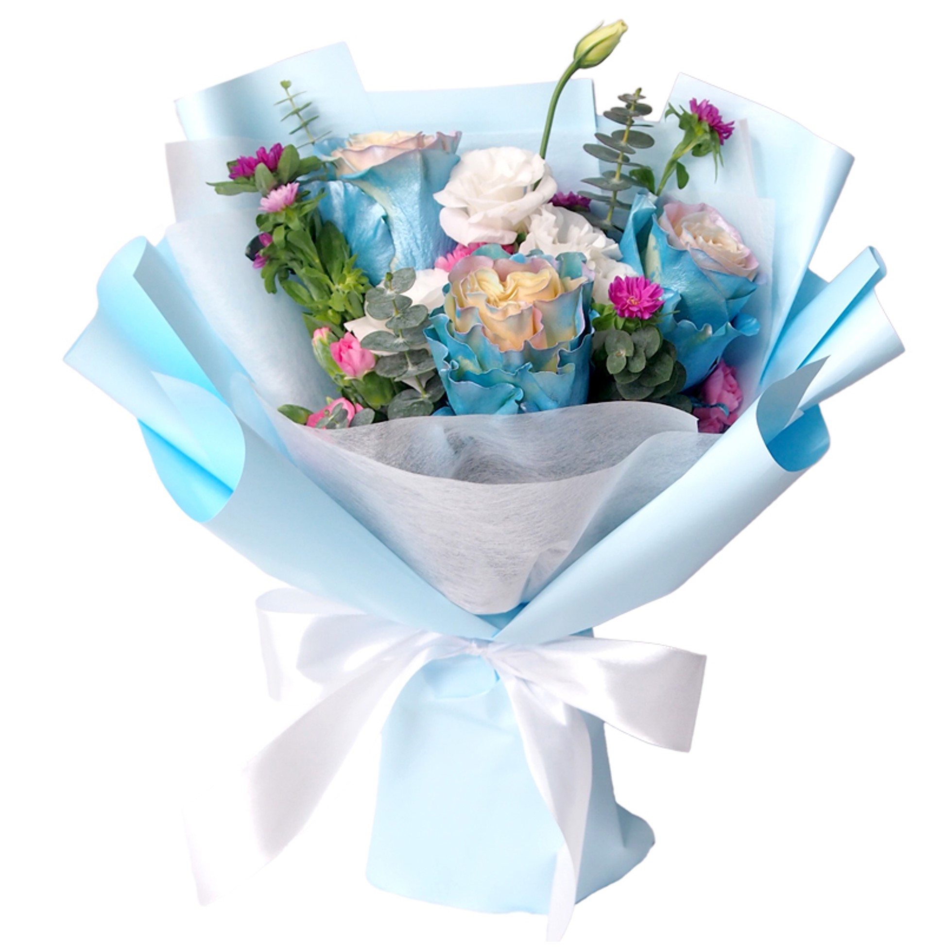 20260303 rose hand bouquet (6) KH-165 Amorous Blue Rose Bouquet